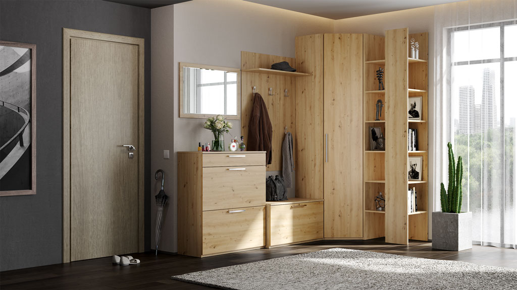 Прихожая Наполи (Дуб крафт золотой)