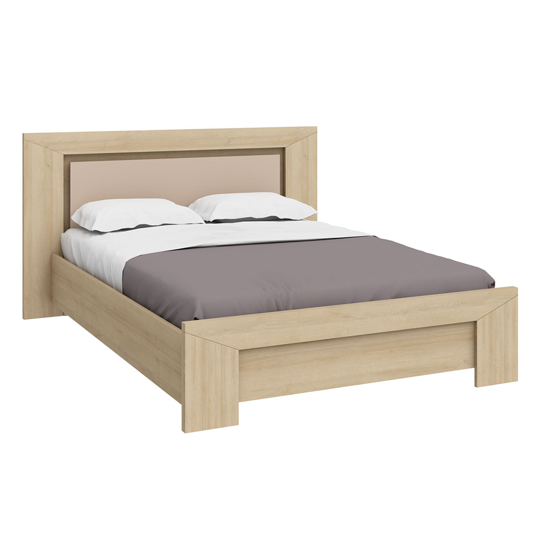 Кровать полуторная 140x200 Блейд (дуб Ривьера/мокко матовый)