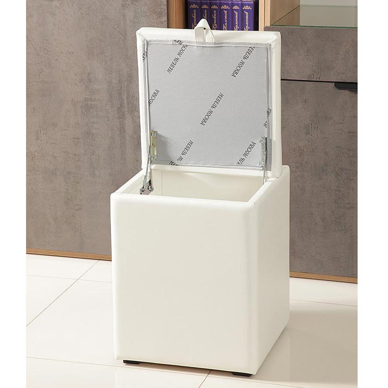 Пуф с откидной крышкой 40х54 (экокожа белая)