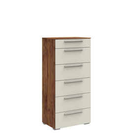 Узкий комод 6 ящиков Solo (тис Таксония/матовый)