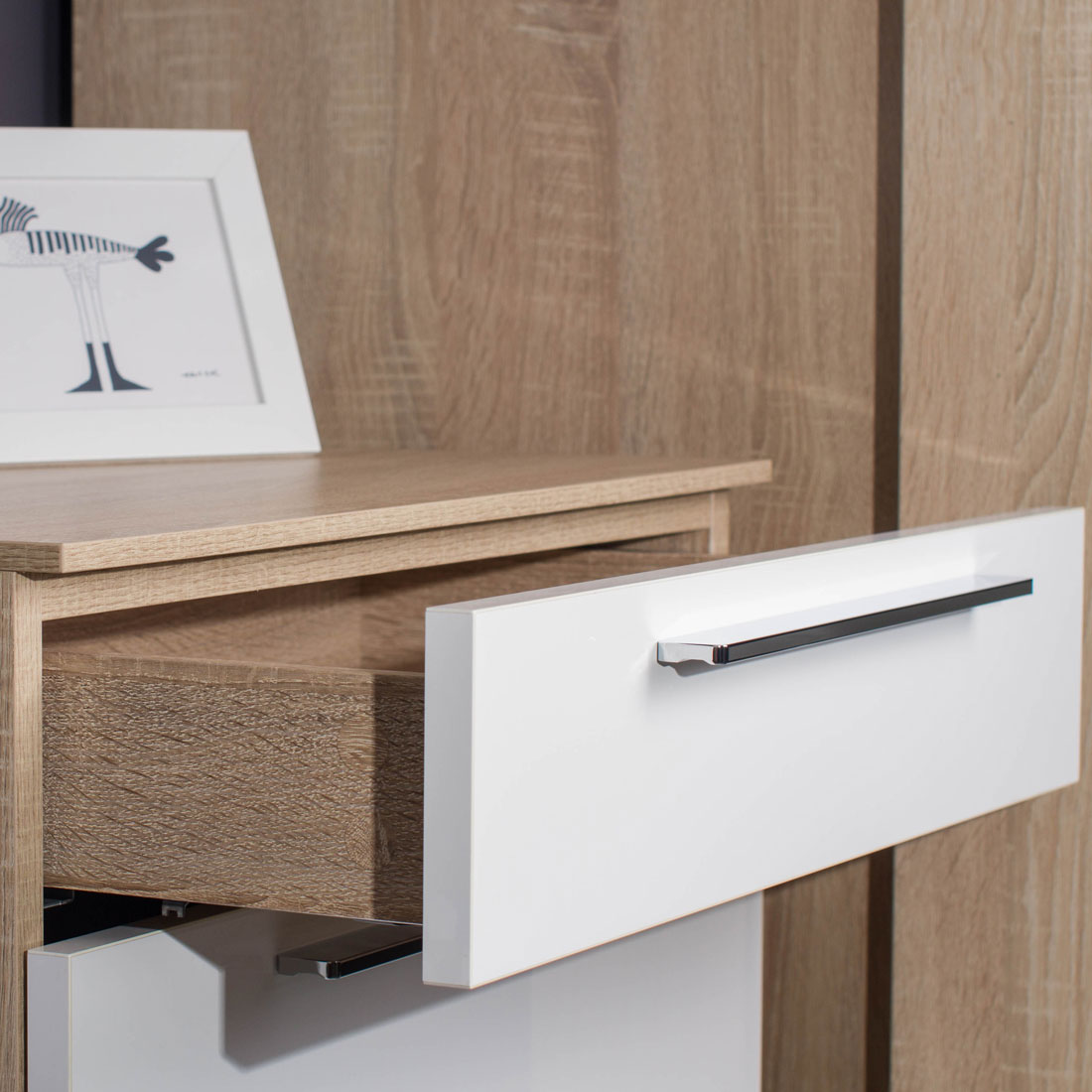 Прихожая Solo Композиция 3 (дуб Ривьера/белый глянец)