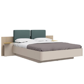 Кровать с ящиком для белья 160х200 Сарино (Кашемир серый/Иланга)