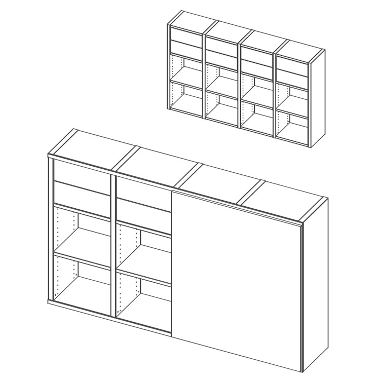 Комод-стеллаж 405.K18 (тис Таксония /Бетон Dark)
