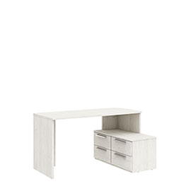 Письменный стол с тумбой 140 Napoli (Крафт белый)