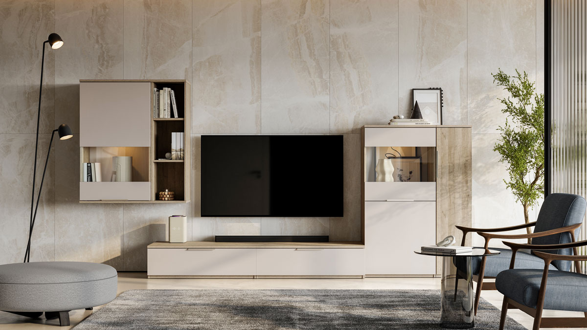 Гостиная Napoli (дуб Крафт серый/кашемир)