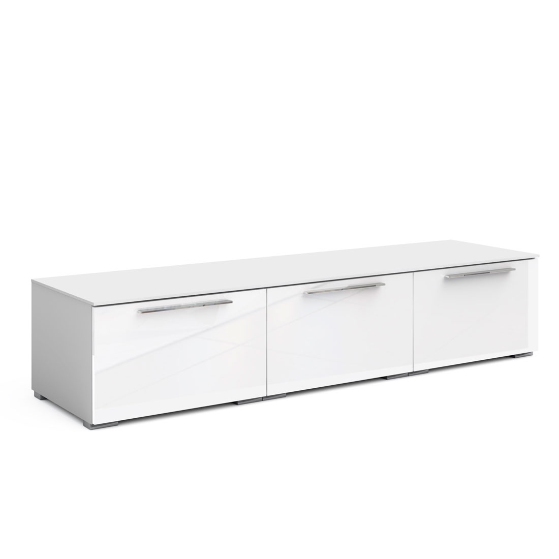 Тумба в гостиную Solo 3 ящика (белый/белый глянец)