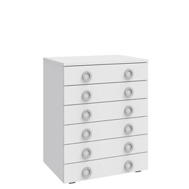 Широкий комод Люмия (Белый матовый)