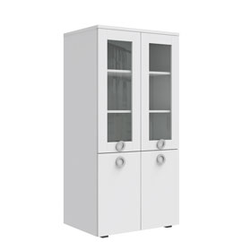 Шкаф-витрина Люмия (Белый матовый)