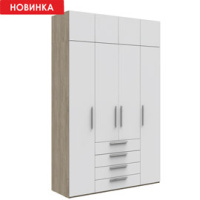 Шкаф с антресолью Наполи (дуб Крафт серый)