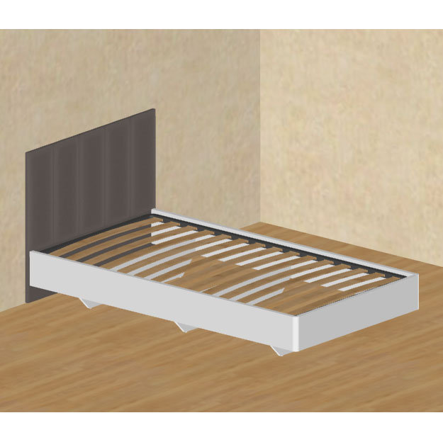 Кровать с мягким изголовьем Люмия 100х190 (белый матовый / Huston 87)