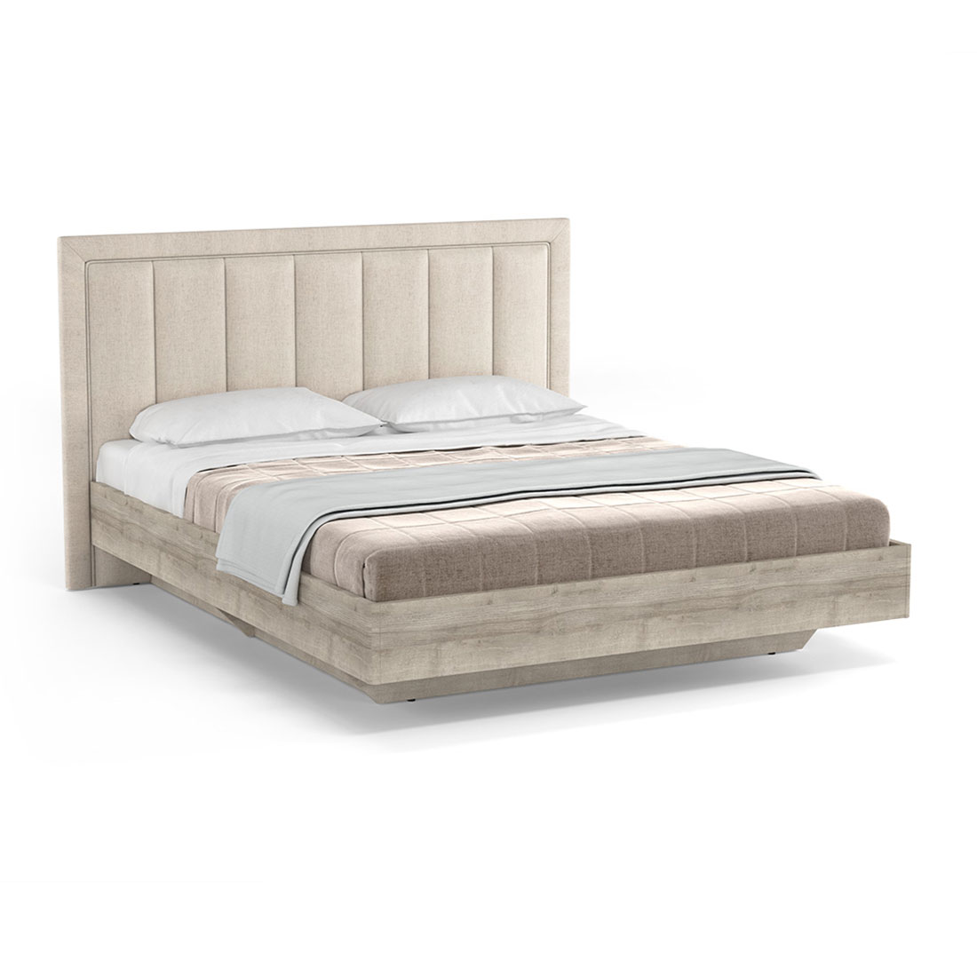 Двуспальная кровать Napoli-2 с ящиком (Крафт серый)