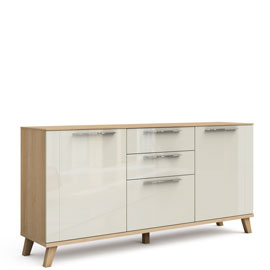 Тумба для гостиной Solo с дверцами и ящиками (Ривьера/крем)