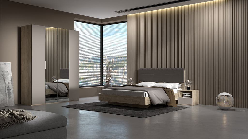 Спальня Наполи (Крафт серый/камень Терра)