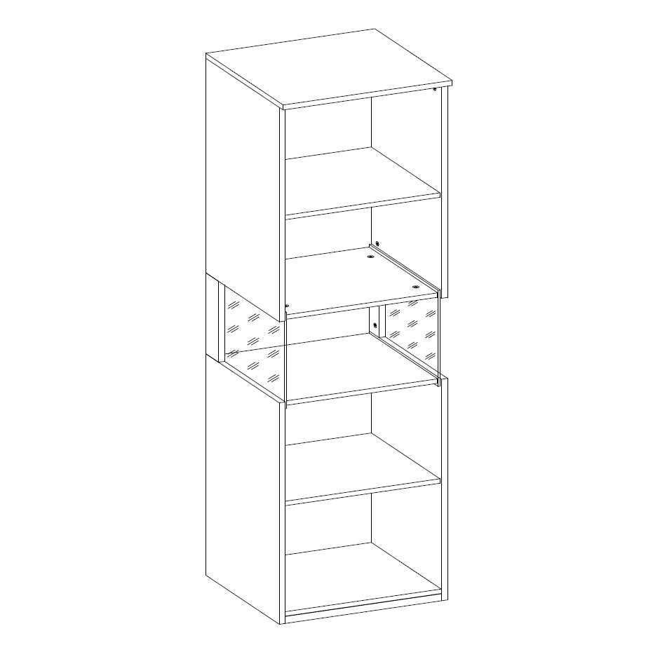 Шкаф-пенал Napoli (дуб Крафт серый/бетон Dark)