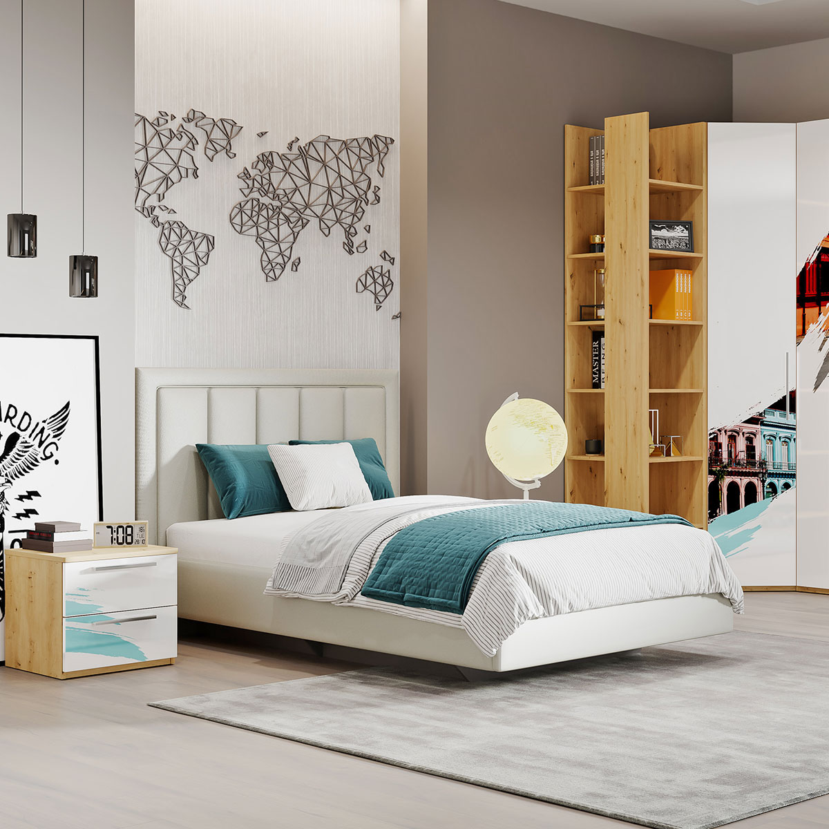 Интерьерная кровать 120x200 Napoli-4 (экокожа)