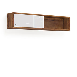 Полка настенная дверь-купе 1600мм Таксония/Белый