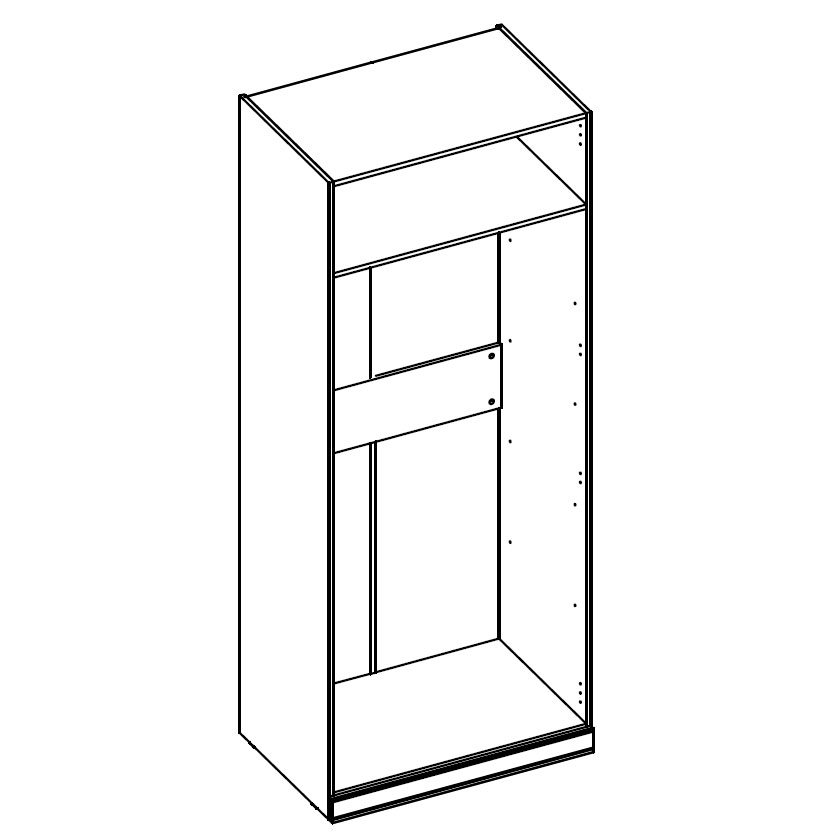 Шкаф для одежды с зеркалом VERDI (Белуна)