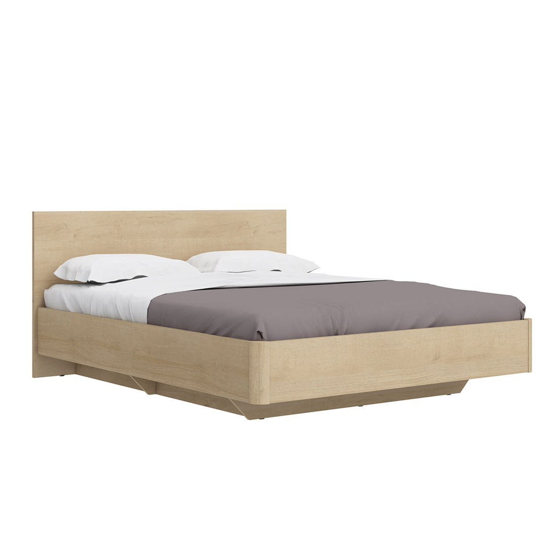 Двуспальная кровать с ящиком для белья 160х200 Solo (дуб Ривьера)