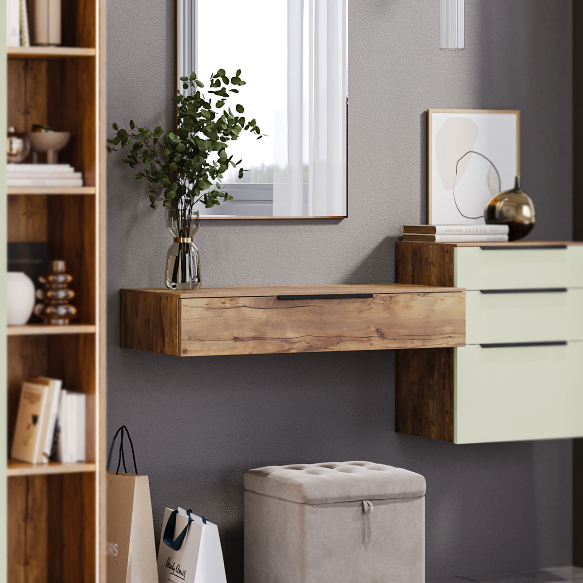 Подвесная тумба Solo 90см (тис Таксония)