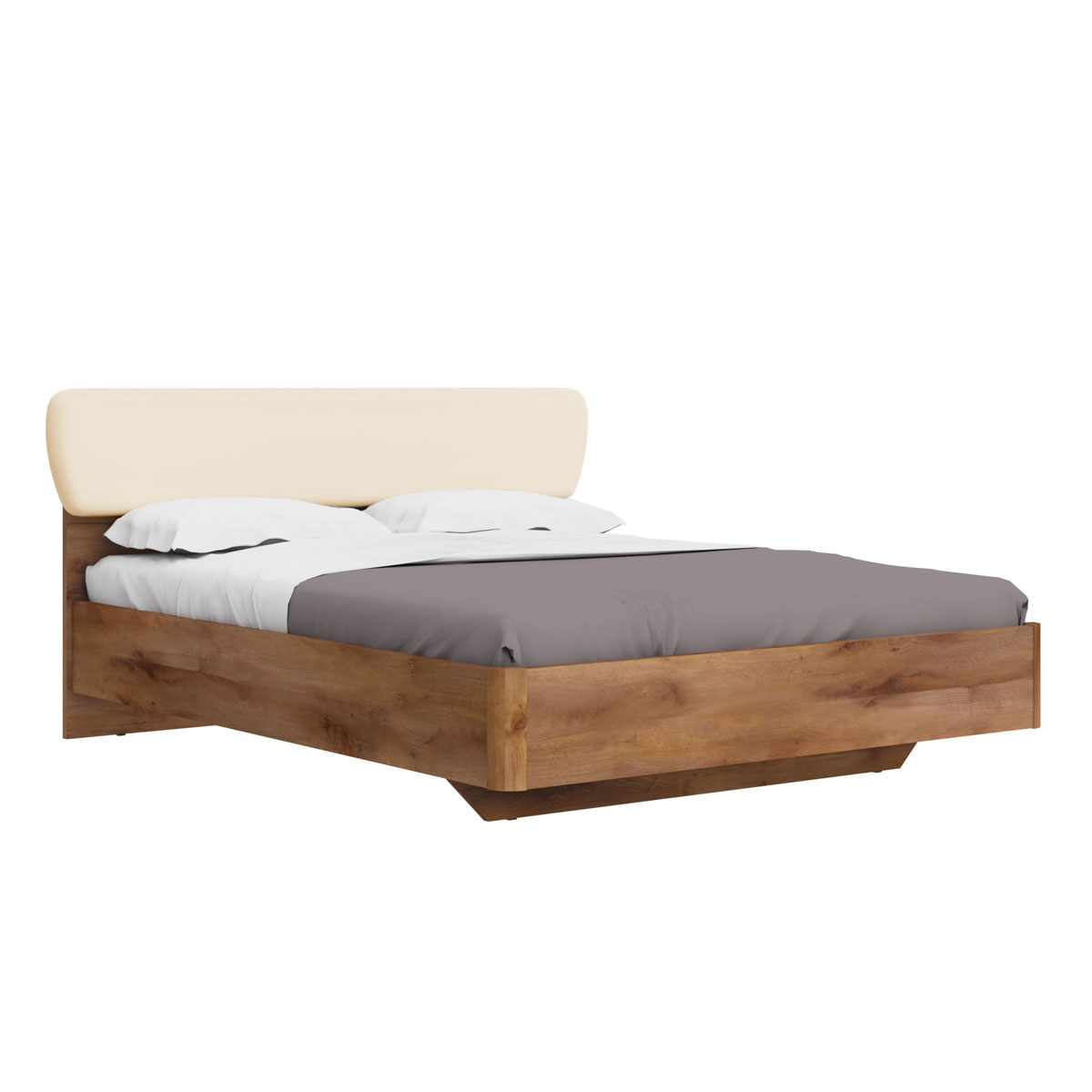 Двуспальная кровать 160х200 Solo (таксония/экокожа ваниль)