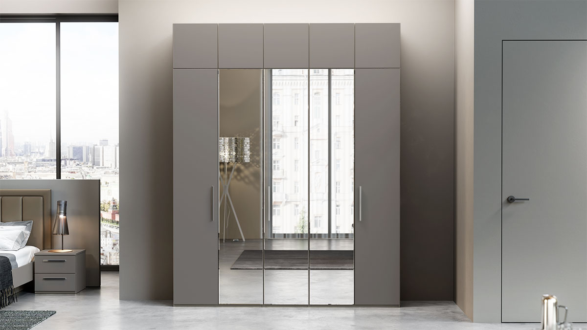 Шкаф с антресолью Наполи (Камень Терра)