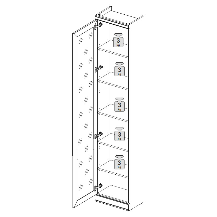 Шкаф-витрина Верди (дуб Белуна) левый