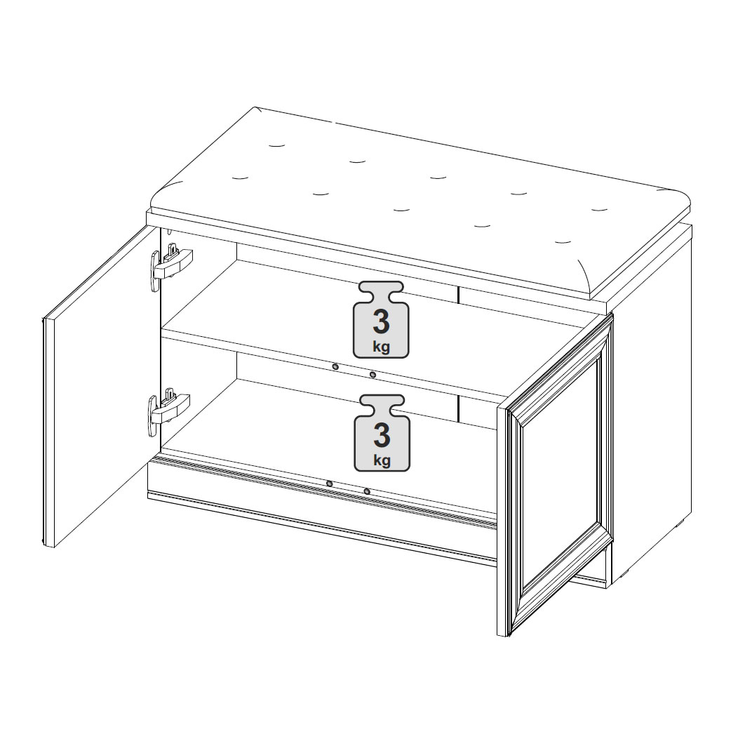 Тумба для обуви Верди (дуб Белуна)