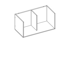 Полка открытая 2 секции (Белый матовый)