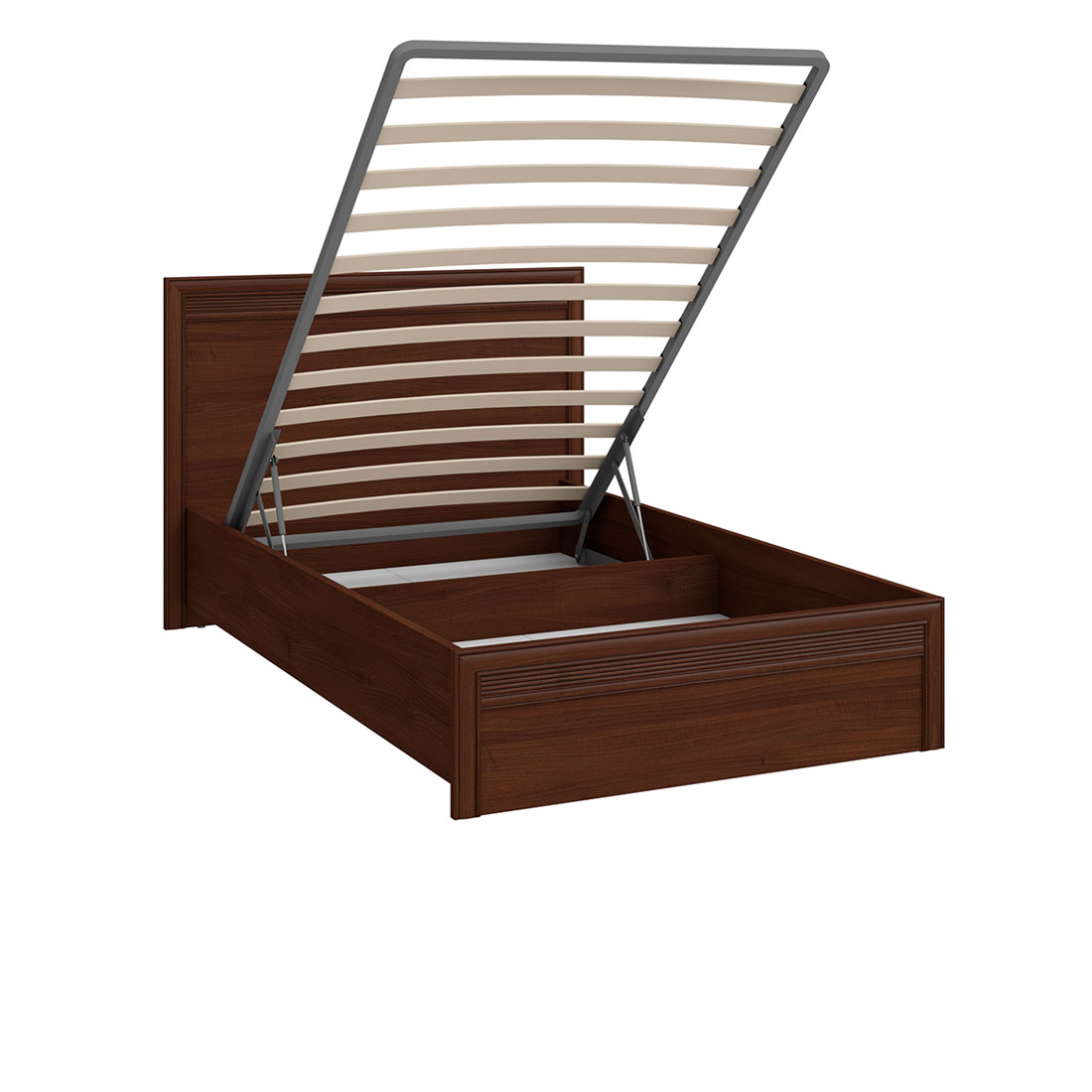 Полуторная кровать с ящиком для белья Верди (орех Леванте)