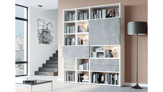 Стеллаж 405.K22 (белый / Бетон Dark)