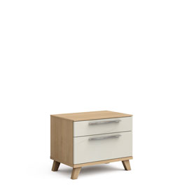 Прикроватная тумба на опорах Solo (дуб Ривьера/крем)