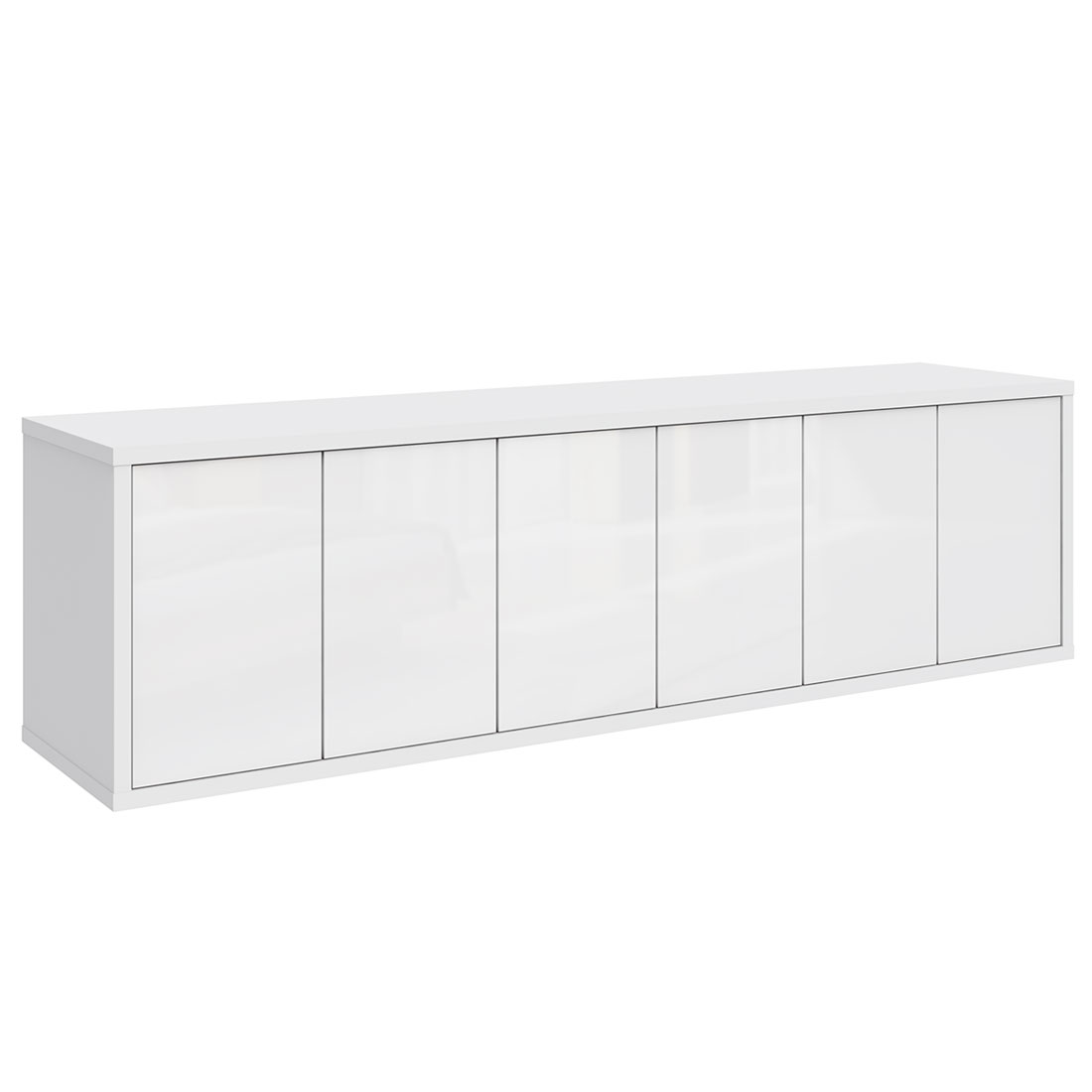 Подвесная тумба 6 дверей Илма-3 (Белый матовый/белый глянец)