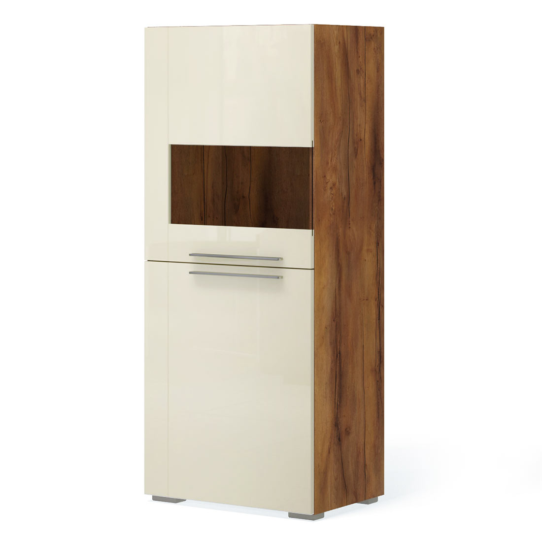 Шкаф-витрина низкая Solo (таксония/крем) левый