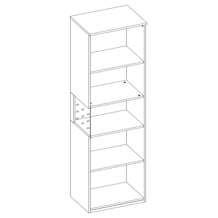 Шкаф-пенал Napoli (дуб Крафт белый/бэйлиз глянец) левый