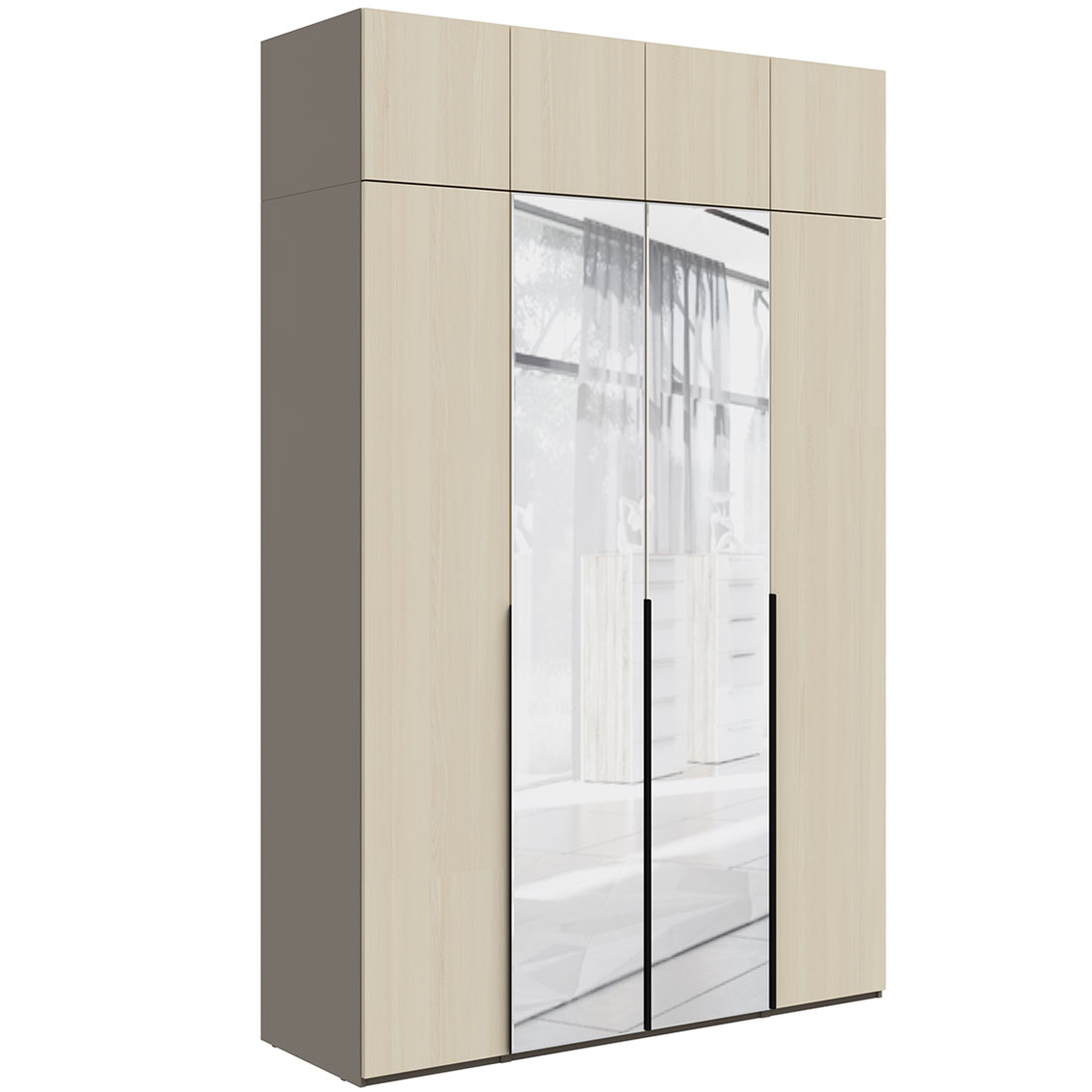 Шкаф с антресолью Наполи (Камень Терра/Ритмо)