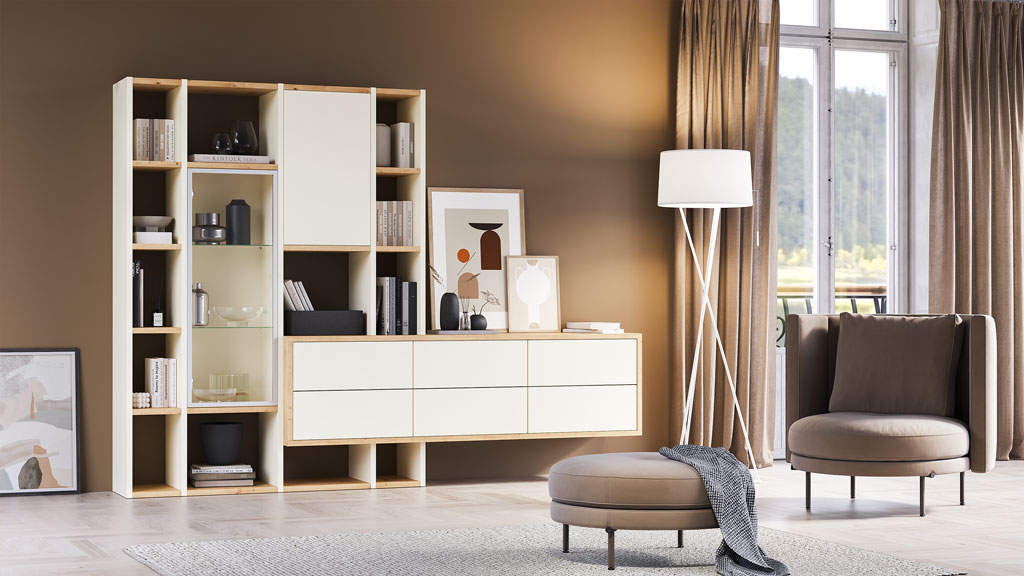 Стеллаж 405.Ilma-KSt-02 (дуб Ривьера/белый матовый)