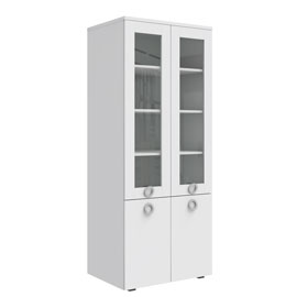 Шкаф-витрина Люмия (Белый матовый)