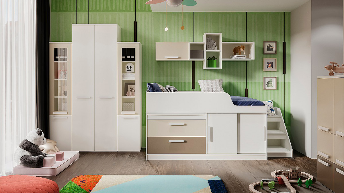 Подростковая Люмия (белый матовый/кашемир серый)