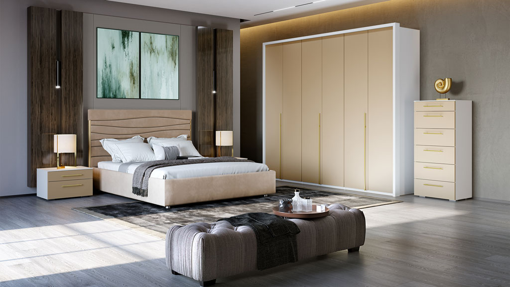 Спальня Solo (Белый матовый/мокко матовый)