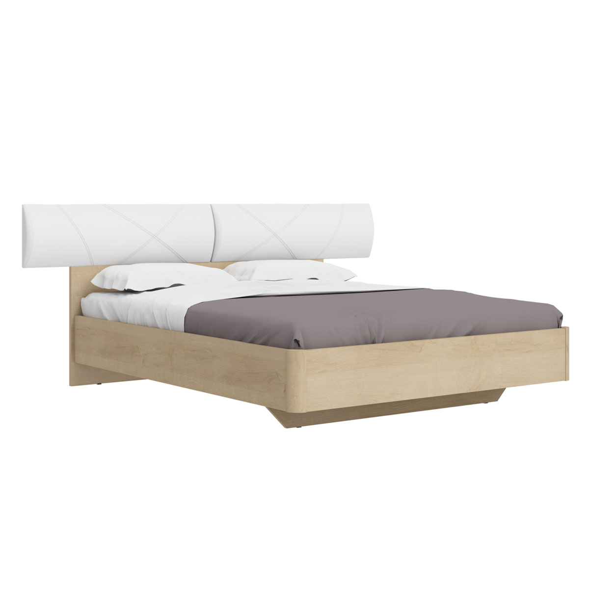 Кровать с мягким изголовьем 160х200 Solo (дуб Ривьера)