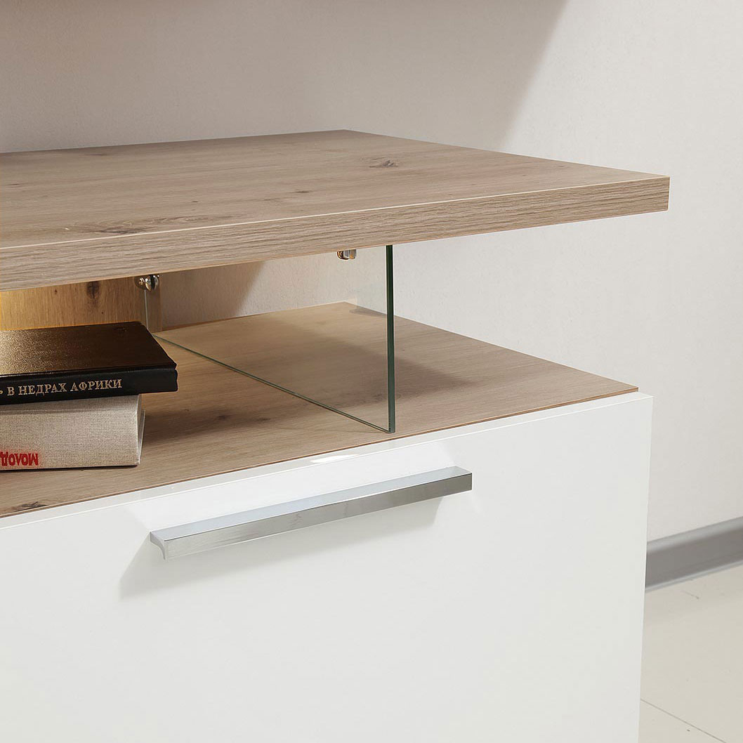 Гостиная Наполи (дуб Крафт серый/Моккачино глянец)