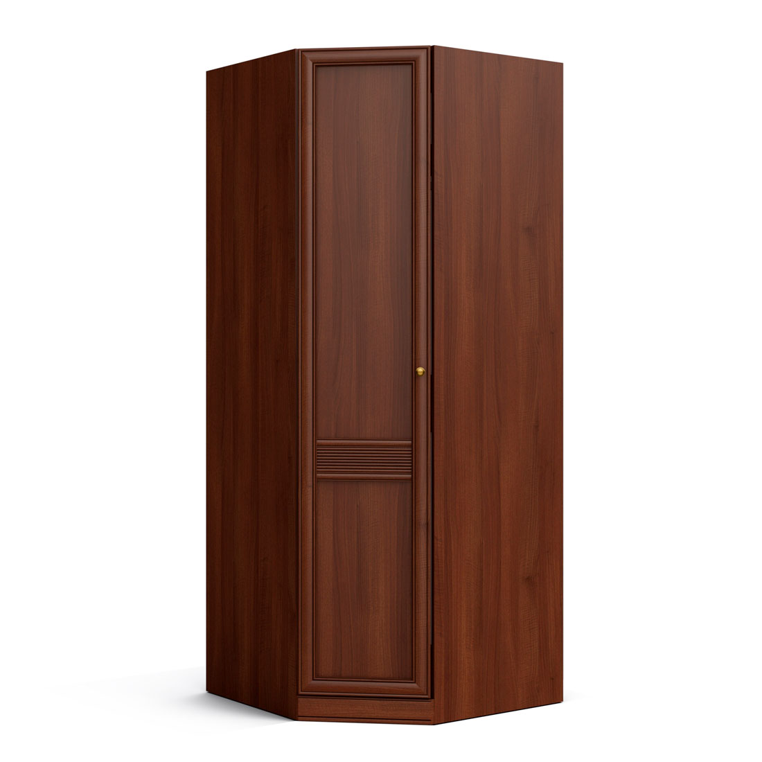 Угловой равносторонний шкаф с накладкой Верди (орех Леванте) левый