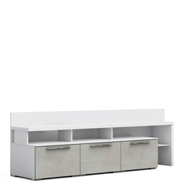Тумба под телевизор Solo (белый/бетон Grey) правая