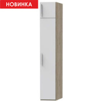 Угловой шкаф-пенал с антресолью Наполи (дуб Крафт серый) правый