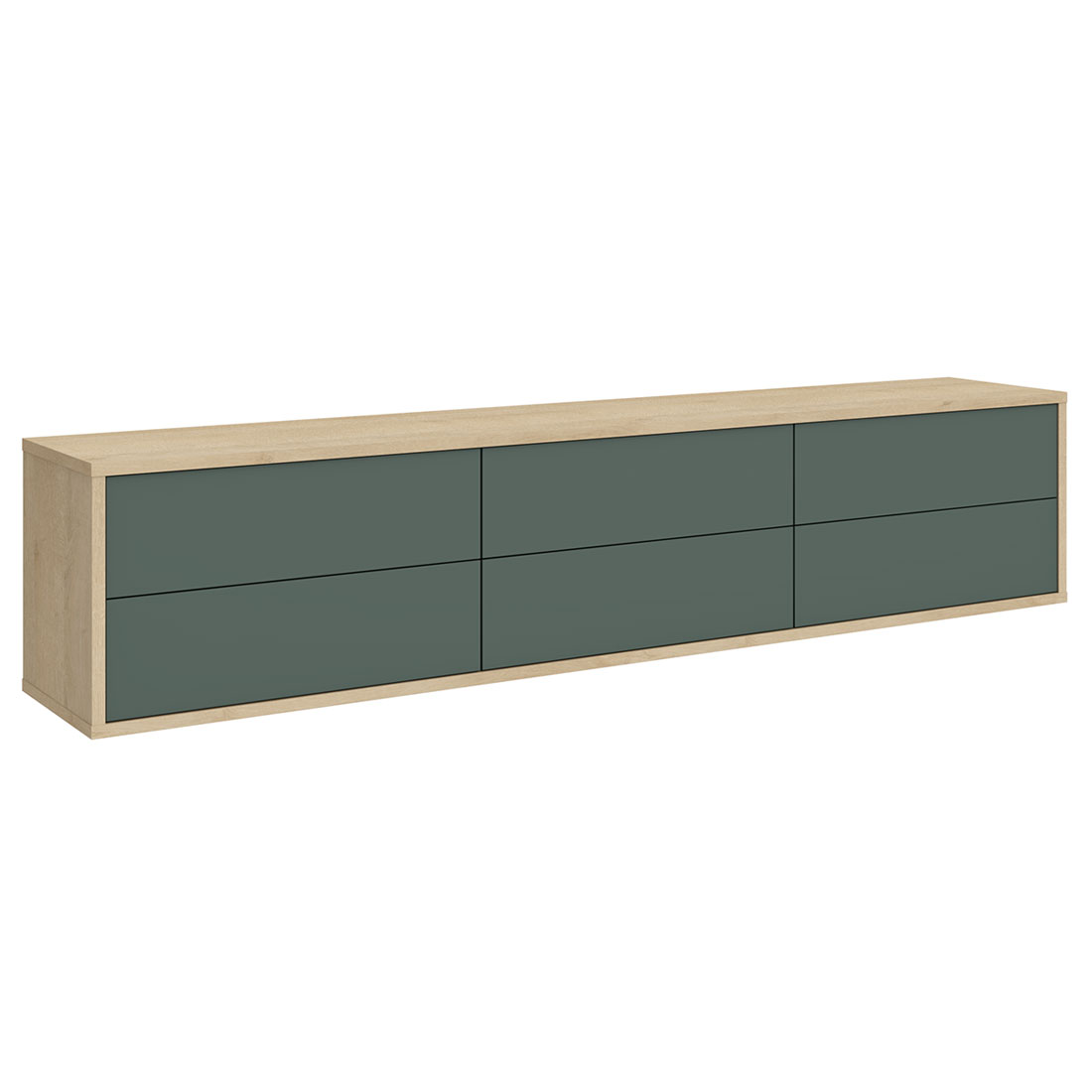 Подвесная тумба 6 ящиков Илма-3 (дуб Ривьера/Форест Грин)