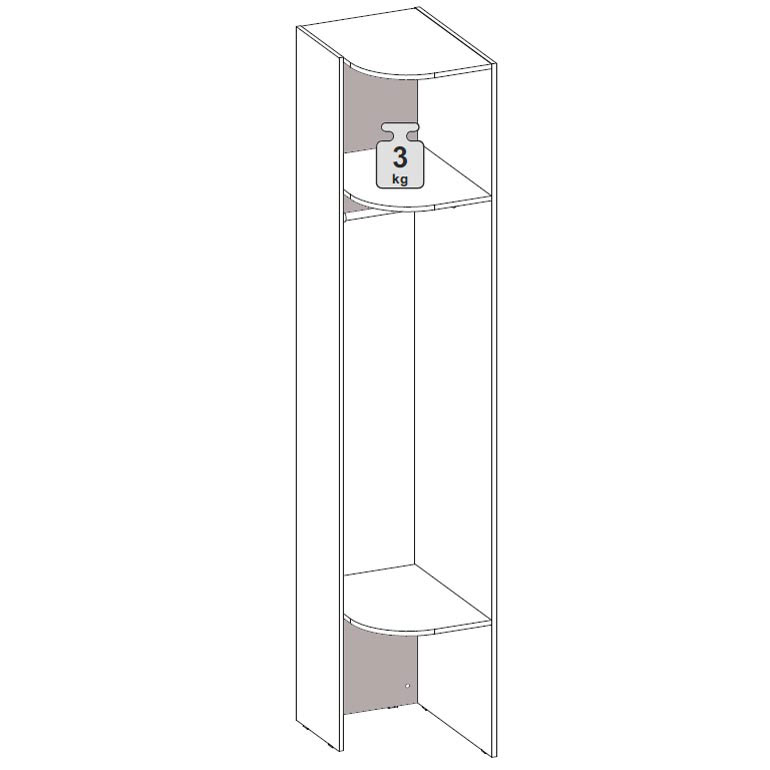 Вешалка Наполи (дуб Крафт серый) левая