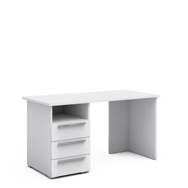 Письменный стол с тумбой 140 см Магнолия (белый матовый)