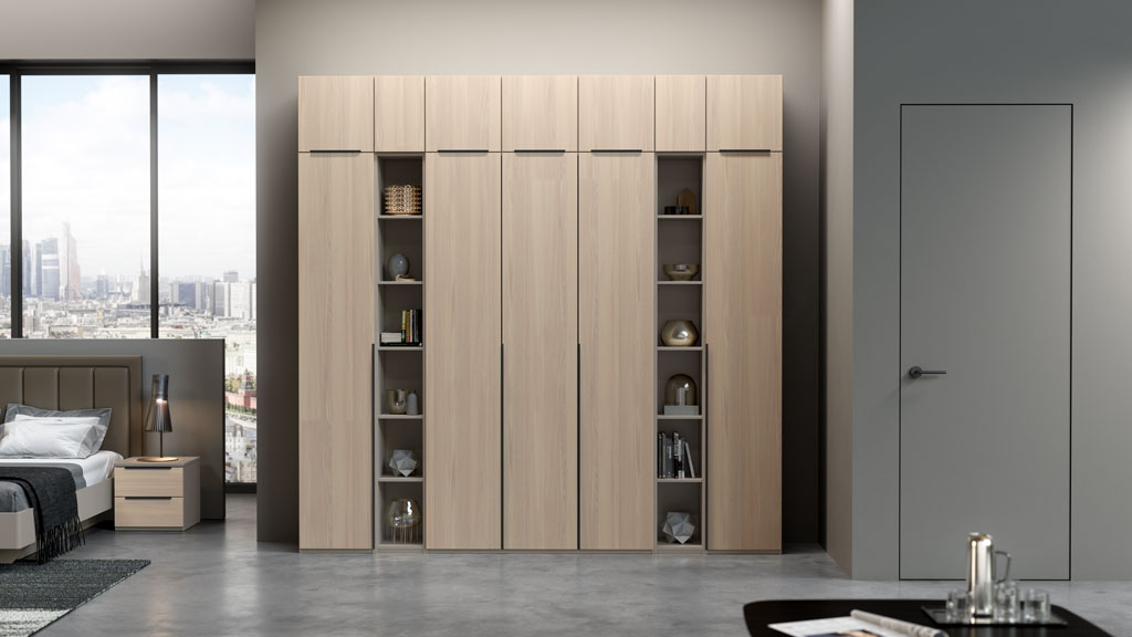 Шкаф с антресолью Наполи (Камень Терра/Ритмо)