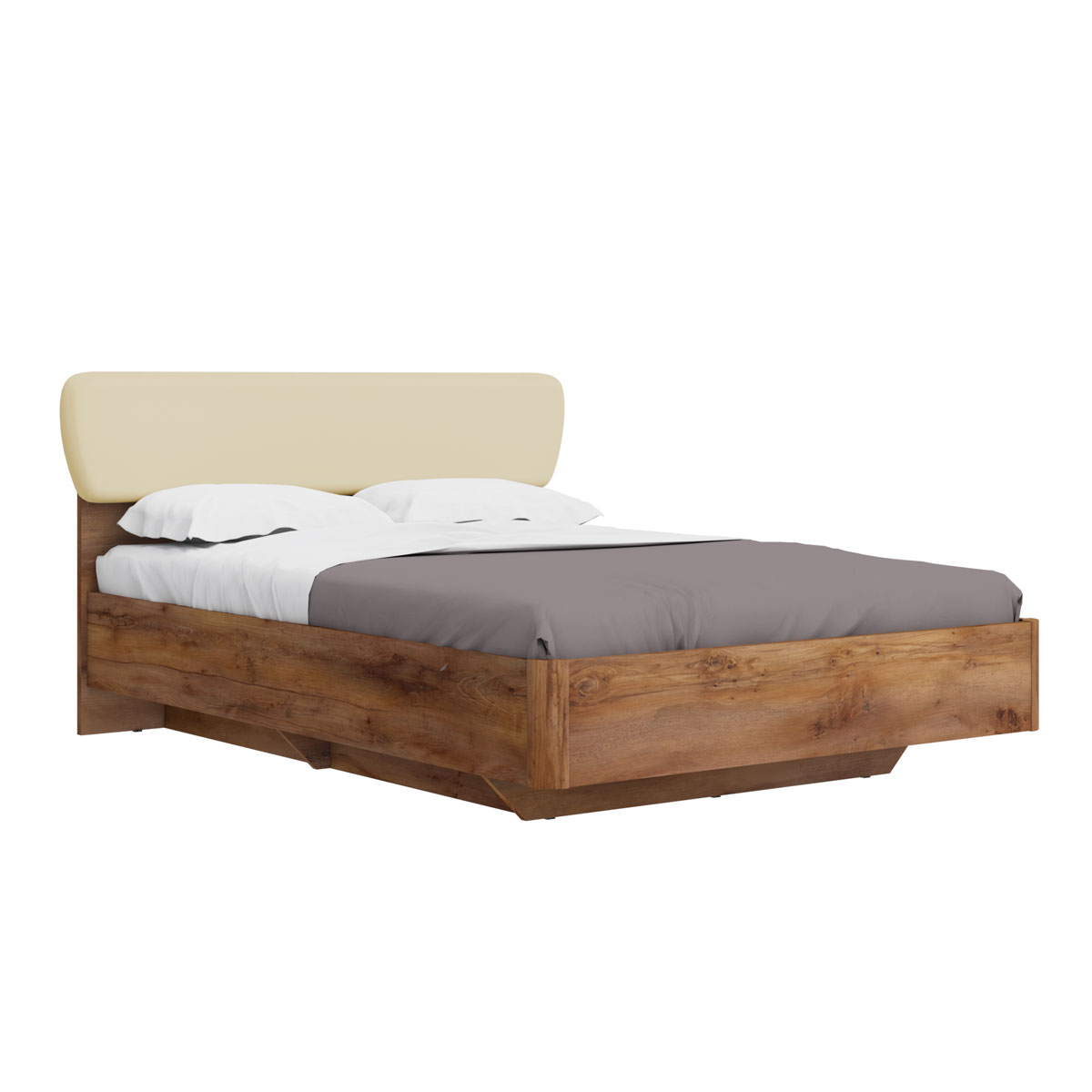 Кровать 140х200 с подъёмным основанием Solo (таксония/экокожа ваниль)