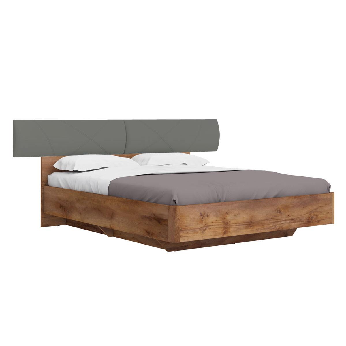 Кровать 160х200 с подъёмным основанием Solo (таксония/экокожа мокко)